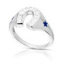 SORTIJA SELLO  HERRADURA CZ + 2 ESTRELLAS ESMALTE - SO1521R/04