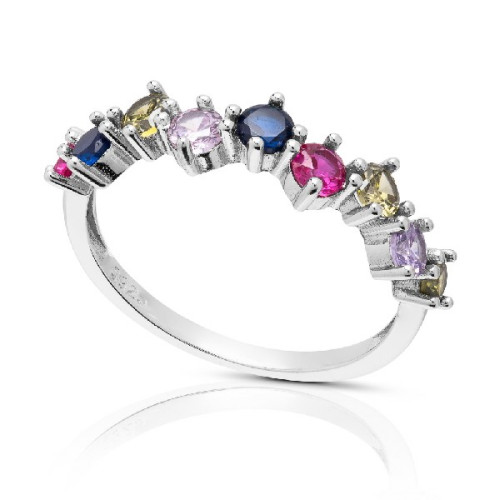 SORTIJA CIRCONITA REDONDA MULTICOLOR - SO1540R/24