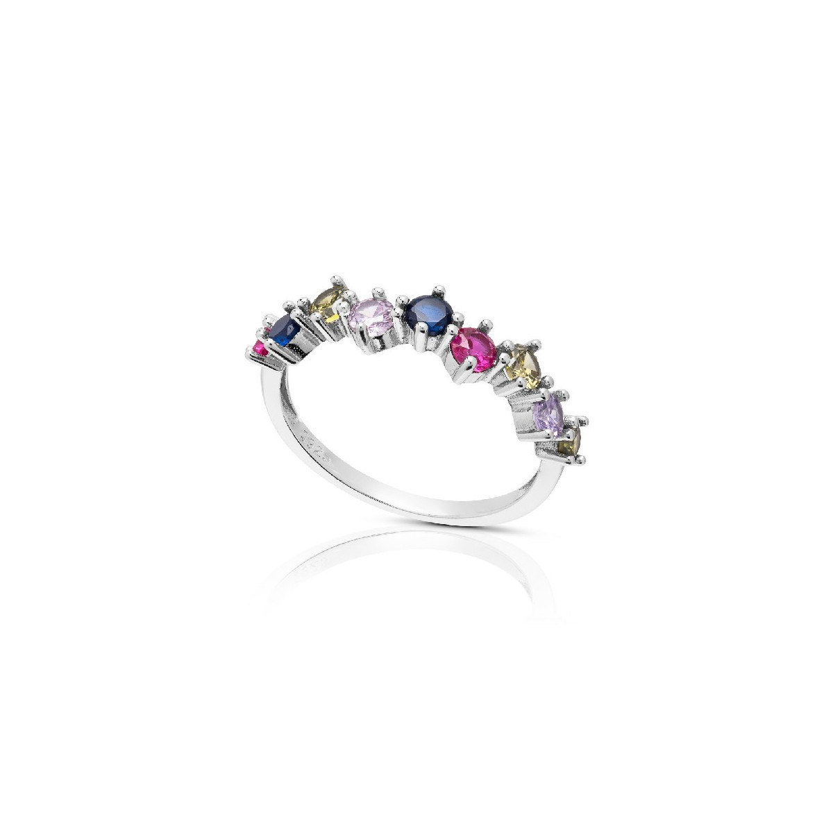 SORTIJA CIRCONITA REDONDA MULTICOLOR - SO1540R/24