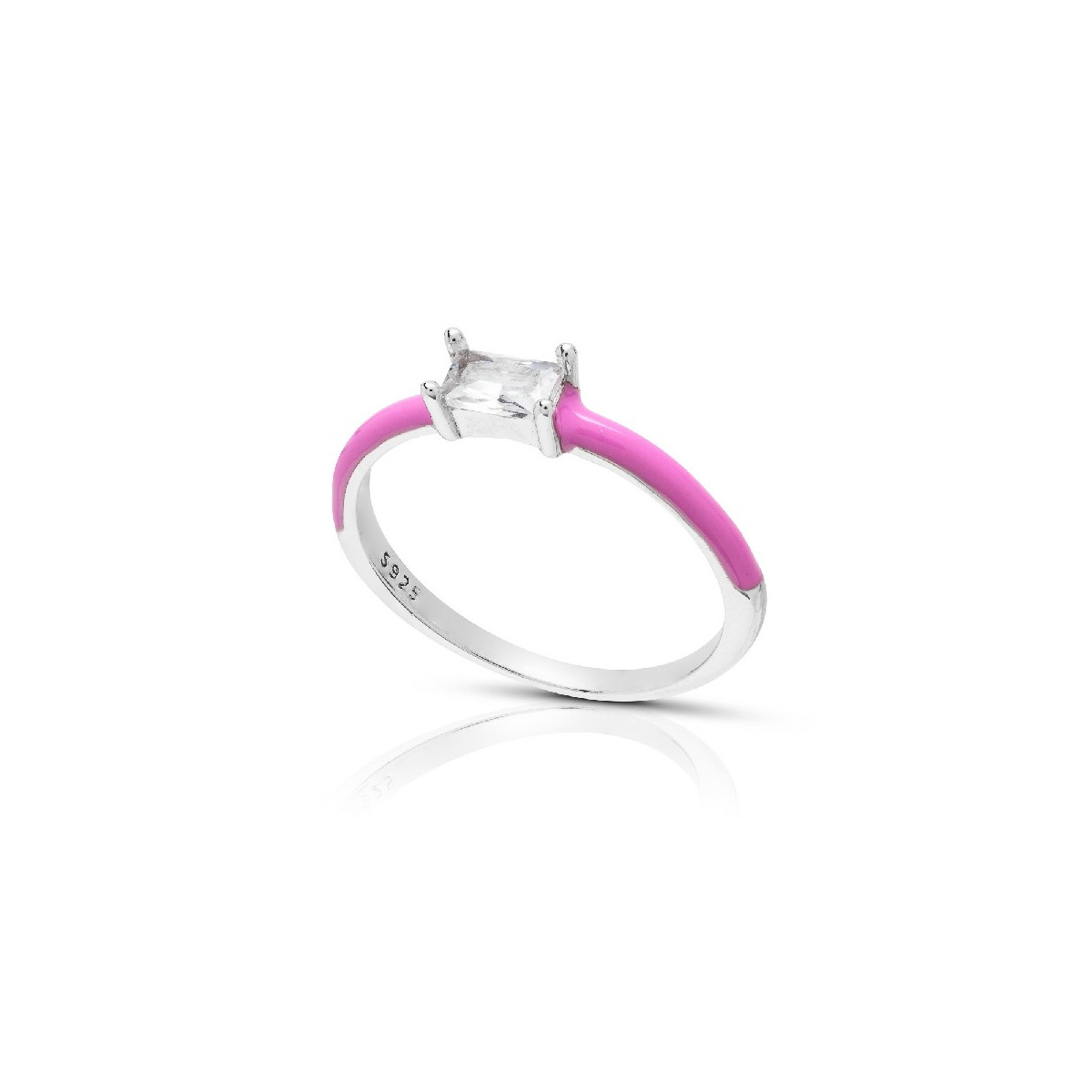 SORTIJA ESMALTE CZ RECTANGULAR - SO1542R/04/14