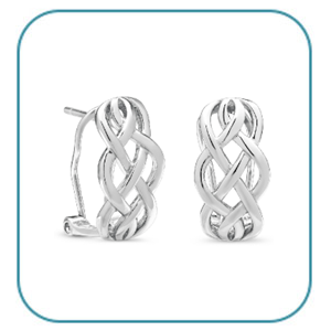 PENDIENTES OMEGA DE PLATA SIN CIRCONITAS